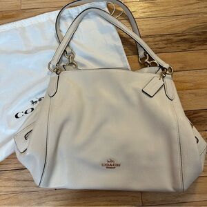 Cream Coach Hallie Handbag
